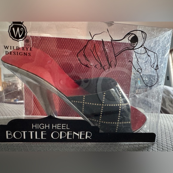 NEW Wild Eye Designs Bottle Opener High Heel Silver Black Red, never used - Picture 3 of 4